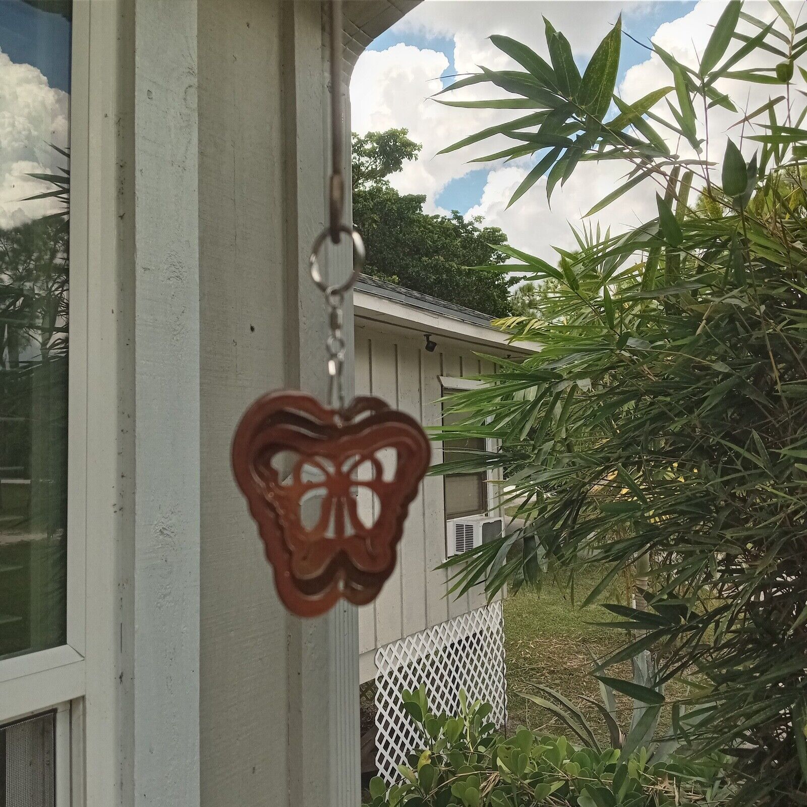 NWT Butterfly 3D Hanging Wind Spinner (1) Mini Brown Sparkle Enamel Meta... - $3.79