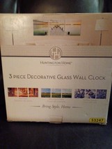 3 Piece Glass Panel Decorative Wall Clock Huntington Home: Sunrise Pier - £33.57 GBP