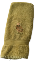Harrods London Great Britain England Hand Towel Bear Bow Tie Metal Ochre Yellow - £22.22 GBP