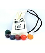 Chakra Set 7 Tumbled Stones Drawstring Pouch Info Card Reiki Healing Cry... - $111.95 MXN