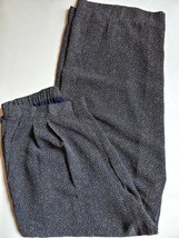 Liz Claiborne Summer Mom Pants Womens Size 14 Navy Blue Lined Wide Leg Pleated - £17.22 GBP