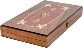 Backgammon Set Mosaic Art Design- Foldable Walnut Board - Classic Board ... - $395.01