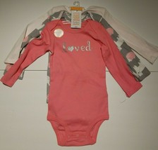 Just One You Baby Girl 3-Pack Long Sleeve Bodysuits Loved (NWT) - £10.10 GBP