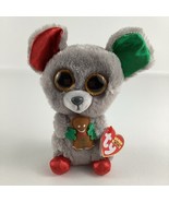 Ty Beanie Boos Mac Holiday Mouse 6&quot; Plush Stuffed Animal Gingerbread Sil... - $33.78 CAD