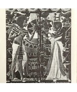 1942 Egypt Tutankhamun Panel Carving Historical Print Antique Ephemera 8x5  - $27.41 CAD