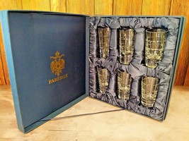 Faberge Metropolitan Clear Crystal Shot Glasses set of 6 NIB - $825.00