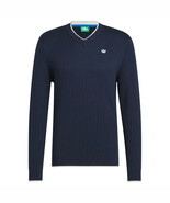 adidas Originals Men&#39;s Cashmere Knit Golf Sweater Navy Pull Over Size Large - $2,396.71 MXN