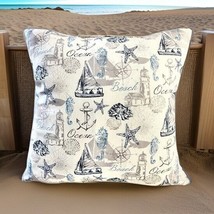 Accent Pillow Cover Throw Pillow Cover Nautical Pillow Cover Beach House Decor - £15.97 GBP