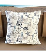 Accent Pillow Cover Throw Pillow Cover Nautical Pillow Cover Beach House... - £15.71 GBP
