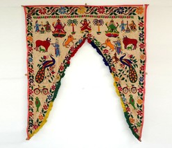 Vintage Welcome Gate Toran Door Valance Window Décor Tapestry Wall Hanging DV26 - £60.28 GBP