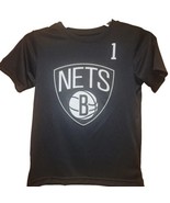 NWT Brooklyn nets t shirt boys X small 4/5 black quick dry material - $187.53 MXN
