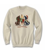 Dog Christmas Sweatshirt S L Happy Howl-idays Unisex New NWT - $34.53 CAD