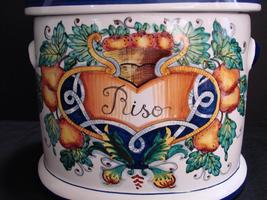 Large Majolica Oval “Riso” (Rice ) Canister Italian Import - £94.27 GBP
