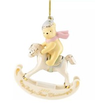 Lenox Disney 2017 Pooh Baby&#39;s 1st Christmas Ornament First Rocking Horse... - £18.96 GBP