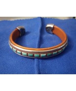 925 Sterling Silver Charlie Favour 12 mm Leather Turquoise 7&quot; in Cuff Br... - $6,708.31 MXN