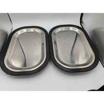 Vintage Thermo-Plate Stainless Steel Sizzler Steak Platter Service Ideas Set 2 - £32.22 GBP