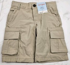 Cat &amp; Jack Cargo Shorts Boys Pull On Zip Pockets Drawstring Size 4 NEW - $6.79