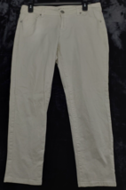 Style&amp;co. Jeans Womens Petite 10 White Denim Straight Leg Flat Front Medium Wash - £10.48 GBP