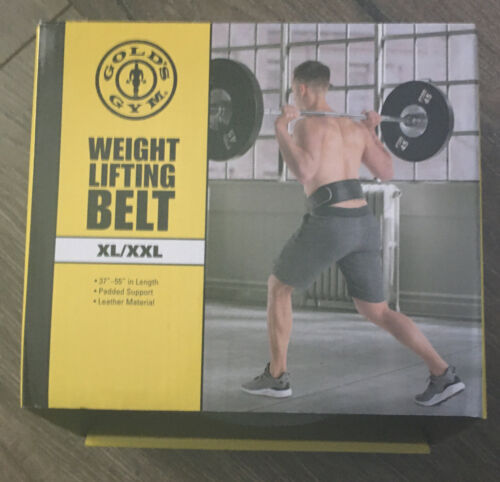 Golds Gym Size XL/XXL Leather Weight Lifting  Belt With Padded Support. NIB! - $14.25