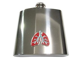 Colorful Anatomical Medical Pulmonary Lung 6 Oz. Stainless Steel Flask - $49.99