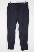 Theory S Blue Neal Linen Viscose Pull On Drawstring Ankle Zip Pants - £37.12 GBP