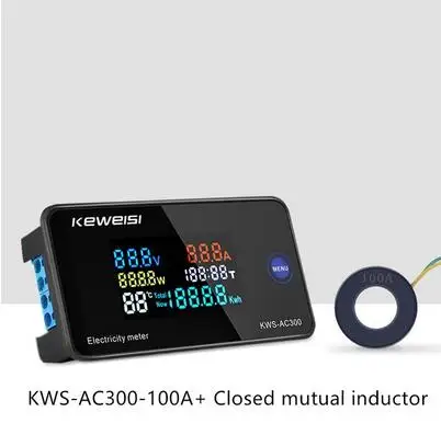 KWS-AC300 AC 50-300V Voltmeter Ammeter Power  Meter LED  Wattmeter Electric  wit - £174.63 GBP