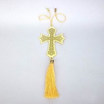 Kreuz christliches Hängezubehör für Auto-Rückspiegel-Dekor aus Messing - £17.72 GBP