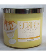 Kirkland&#39;s 14.5 oz Large Jar 3-Wick Candle Natural Wax Blend BUTTER RUM ... - $27.08