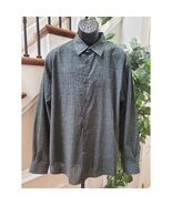 Perry Ellis Men&#39;s Gray Cotton Collared Long Sleeve Casual Button Down Sh... - €19,56 EUR