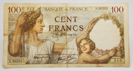 France Banknote P-94 100 Francs 1941 Circulated - £7.81 GBP