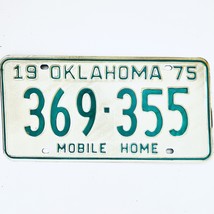 1975 United States Oklahoma Base Mobile Home License Plate 369-355 - $17.60 CAD