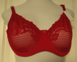 Le Mystere Lace Allure Underwire bra size 38DD/E Red Style 8246 - $29.60