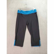 Vogo Athletica Capri Leggings Women Medium Black Blue Stretch Elastic Wa... - $17.49