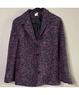 Elegant Women&#39;s Purple Tweed Blazer - $324.13 MXN