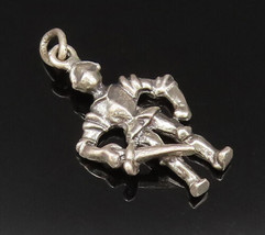 925 Silver - Vintage Knight In Shining Armor With Sword Pendant - PT21350 - £28.97 GBP