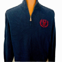 Tommy Hilfiger Mens PullOver L Heavy Sweater 1/4 Zip Long Sleeve Close Knit - £39.95 GBP