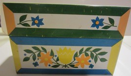 Vintage Metal Recipe Box  Floral Pattern - $16.77