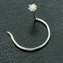 0.10 KT Diamanti Finti Solitario Piercing Bottone Naso Pin 14k Oro Bianc... - $25.00