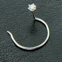 0.10 KT Diamanti Finti Solitario Piercing Bottone Naso Pin 14k Oro Bianco Plated - £19.74 GBP