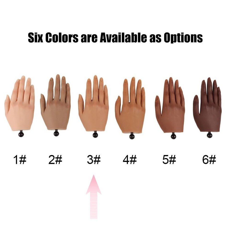 Realistic Silicone Practice Hand for Acrylic Nails with Stand - Bendable Fingers Item image 6