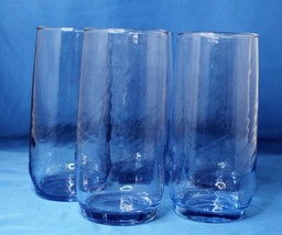 Libbey Light Blue Clear 6&quot; Tall 14oz Drinking Glass Glasses Set of 5 - $11.51