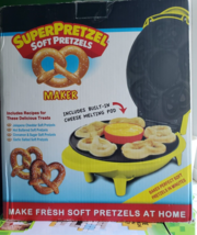 Superpretzel Soft Pretzel Maker Yellow Cheese Pod Fresh Home Table Top NOB - $42.06