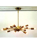 Mid Century Brass Sputnik chandelier 18 Arm starburst brass Decorative Lighting - $240.36
