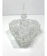 Vintage Art Deco Crystal Glass Hexagon Three footed Candy Trinket Dish - $49.49