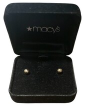 Macy’s 14K Yellow Gold Ball Stud Earrings Mini Bead Posts New w/ Box image 5