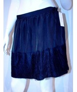 $165 LAUNDRY by Shelli Segal LACE Hem BLACK Short SKIRT Side ZIP Free Sh... - $1,184.43 MXN