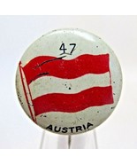 Vintage Austria 47 White &amp; Red Flag Pinback Button Greenduck Co. Chicago... - $132.13 MXN