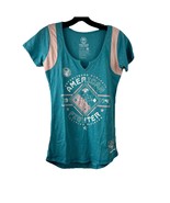 American Fighter Womens T-Shirt MASSACHUSETTS Panel Tee Biker XS heather... - $18.98