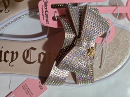 Juicy Couture Womens Flip Flops Sandals Rhinestone Rainbow Bling Stones ... - $42.99
