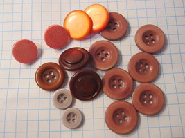 Vintage lot of Sewing Buttons - Tones of Red Mixed Rounds - $10.00